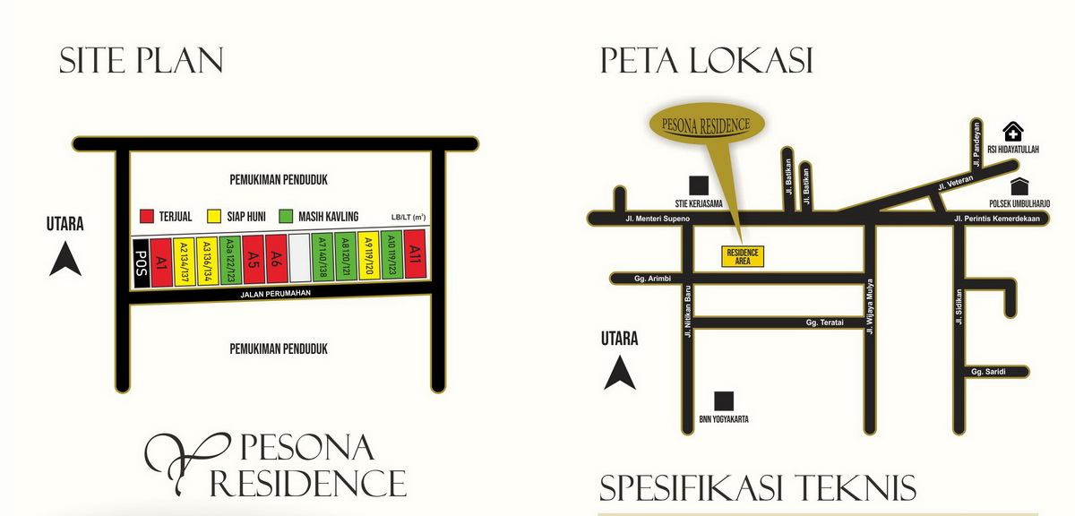 Siteplan Perumahan Pesona Residence Nitikan